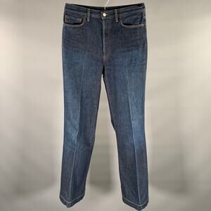 ACNE Size 30 Navy Flare Cut Cotton Button Fly Jeans